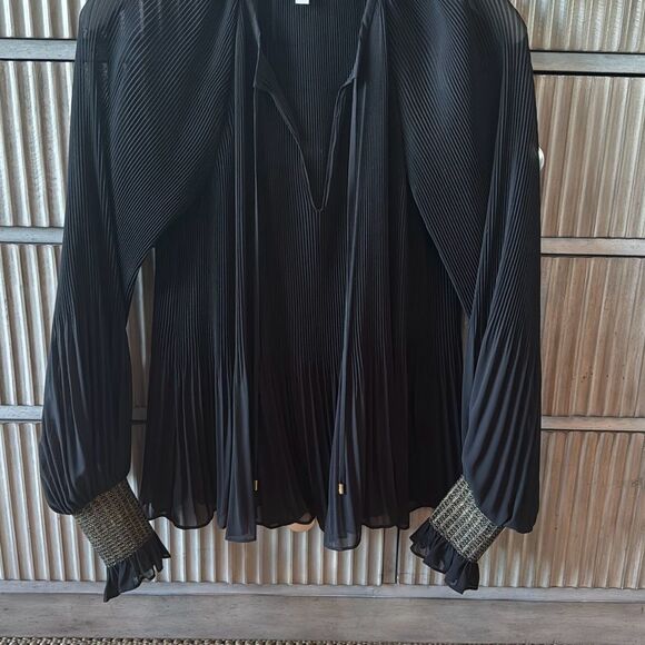 DEREK LAM 10 CROSBY Helena Pleated Chiffon Blouse size 2 - Picture 7 of 16